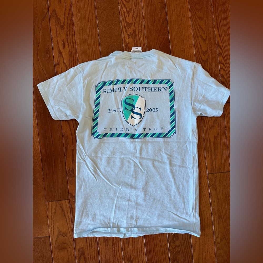 Simply Southern light blue t shirt. Gently used.